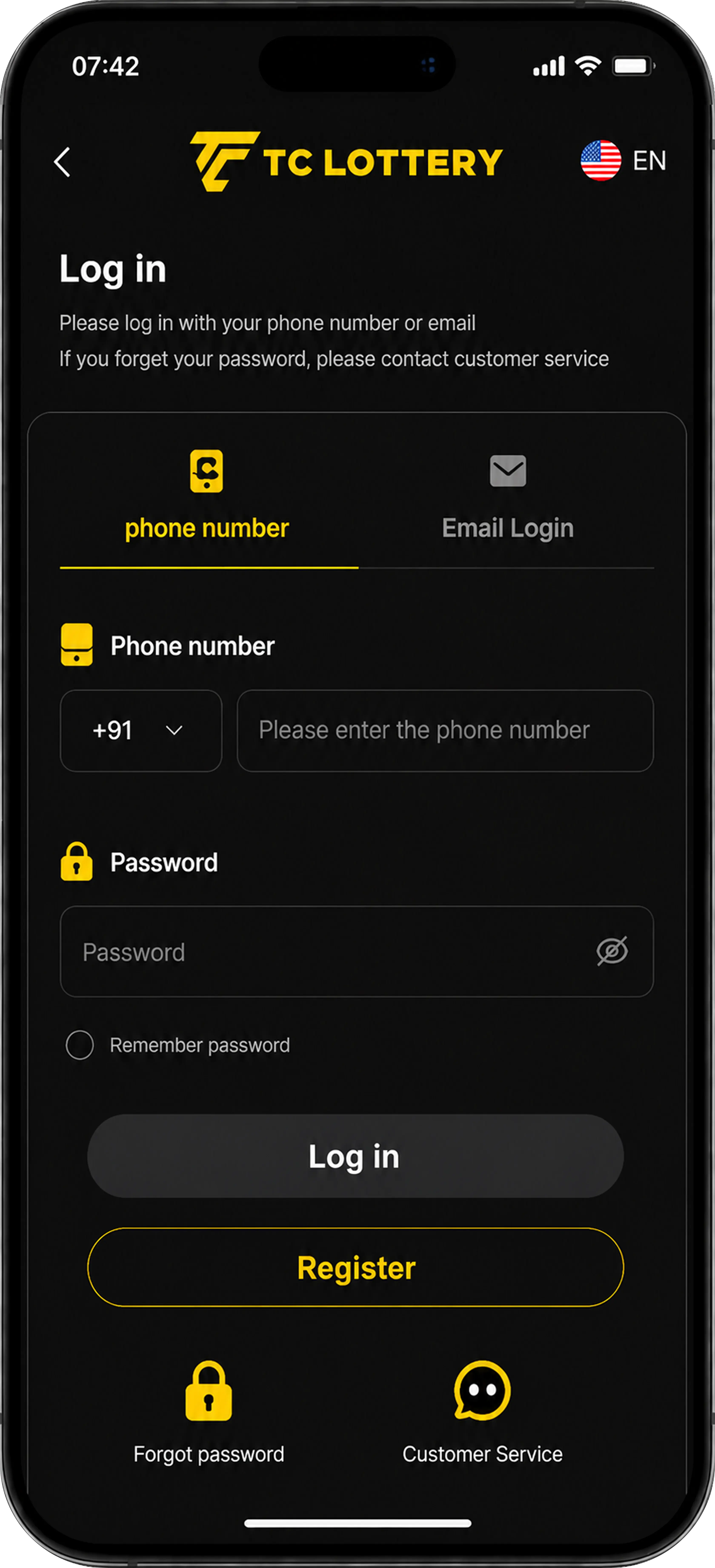 TC Lottery Login